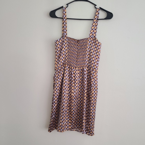 reformation fonda silk mini dress in plaza - Picture 4 of 5